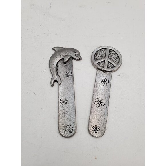Peace Bookmark - dolphin BookMark - Peace Symbol Bookmark Handmade Metal - Picture 2 of 10